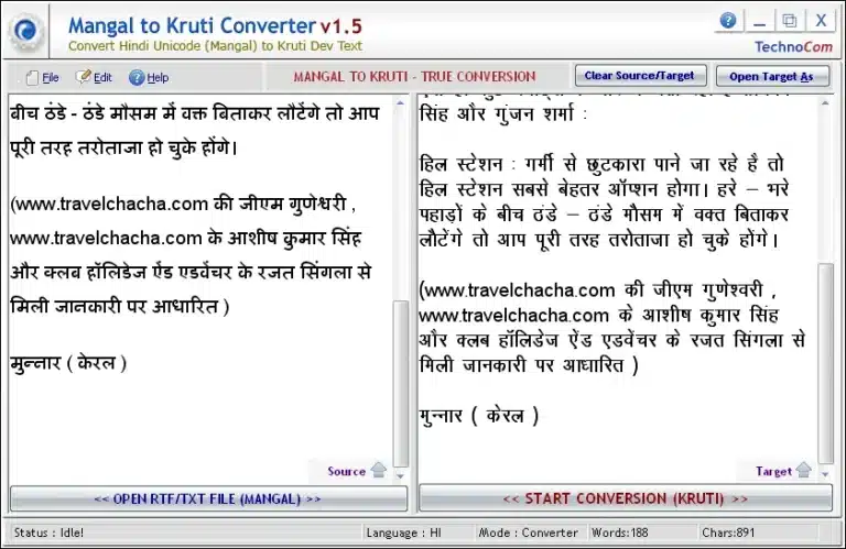 Kruti Dev To Mangal Converter