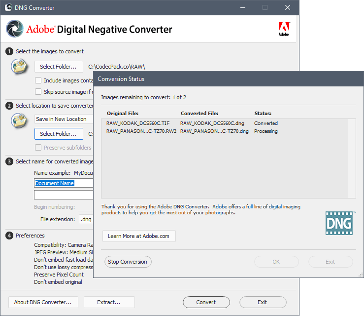 adobe digital negative converter
