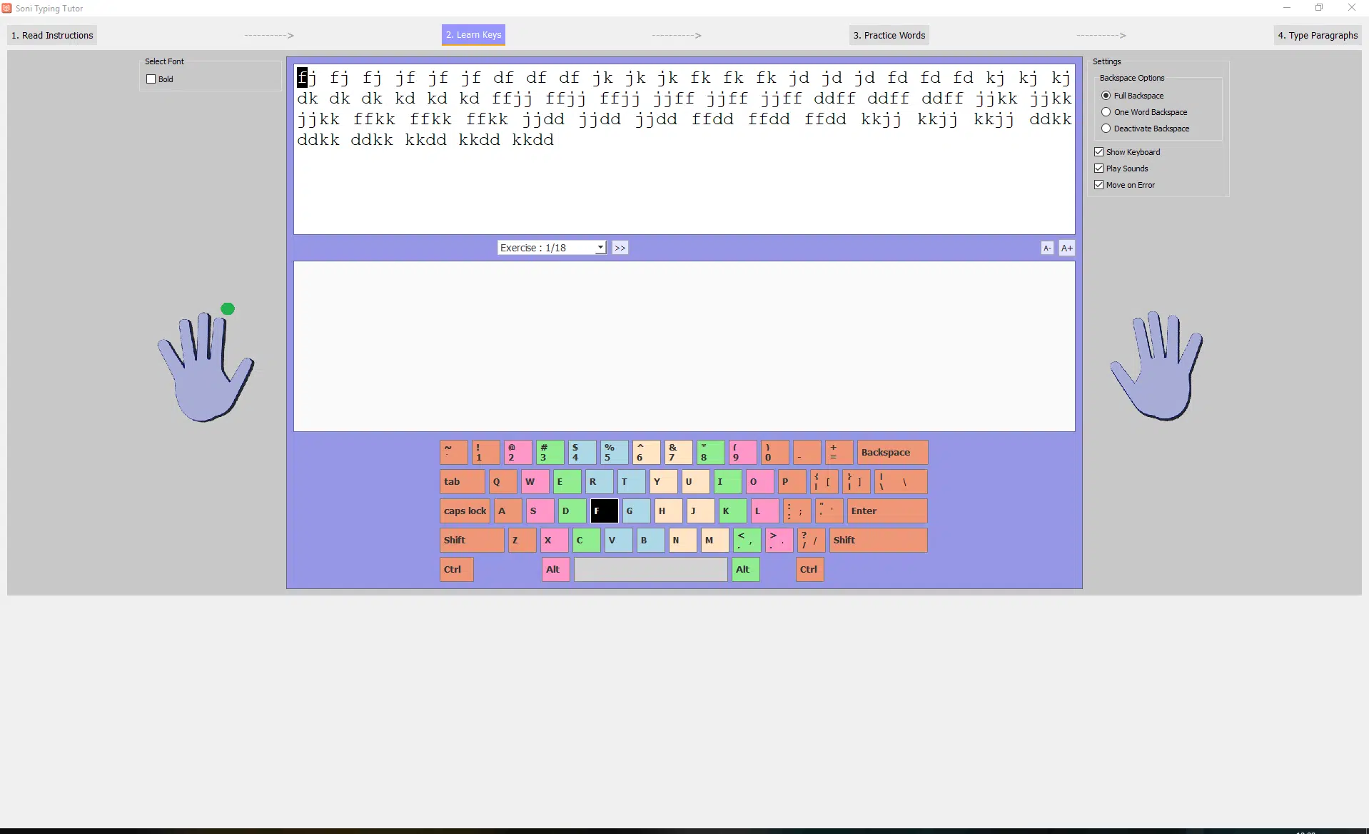 soni typing tutor