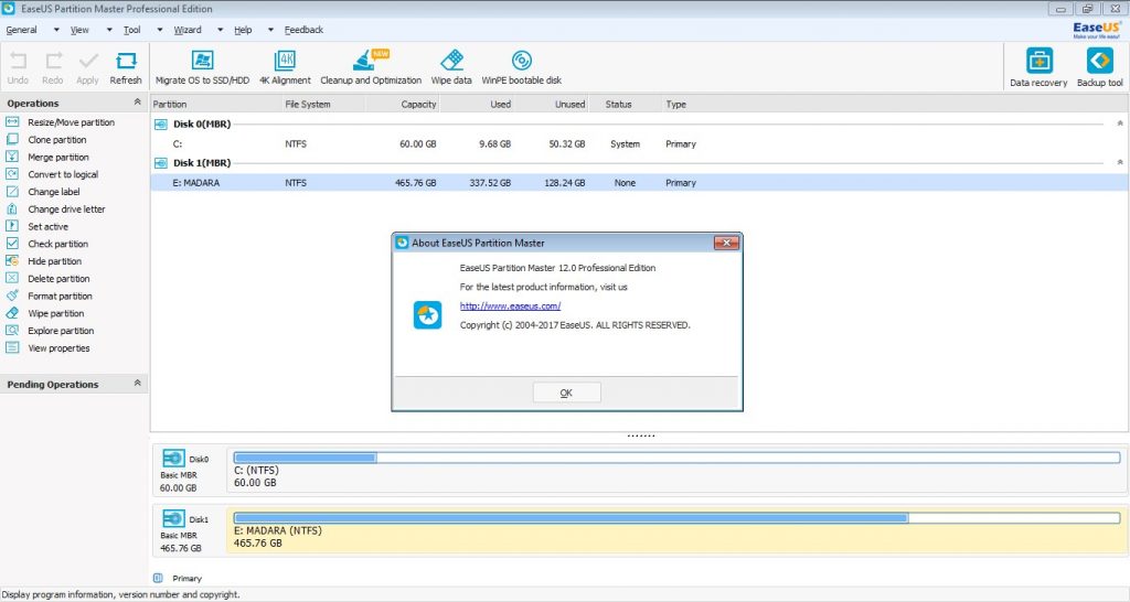 EaseUS Partition Master 12 license key Free Download