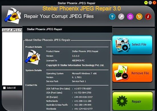 Stellar Phoenix JPEG Repair registration key