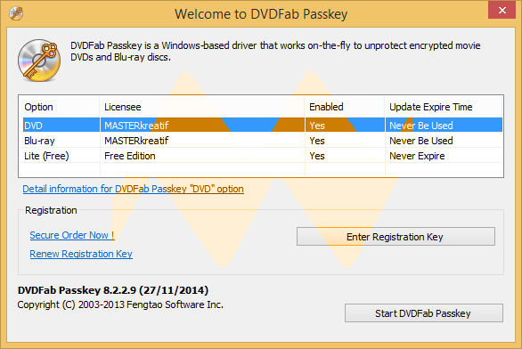 DVDFab Passkey Activation code Full Version