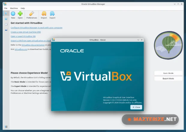 VirtualBox 7.2.6.1723 Plus Extension Pack VirtualBox screenshot
