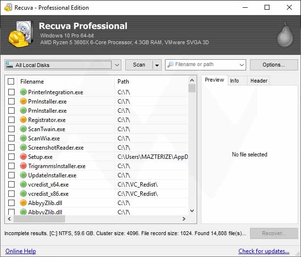 Recuva Professional Full Version