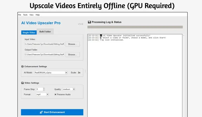 AI Video Upscaler Pro Free Download