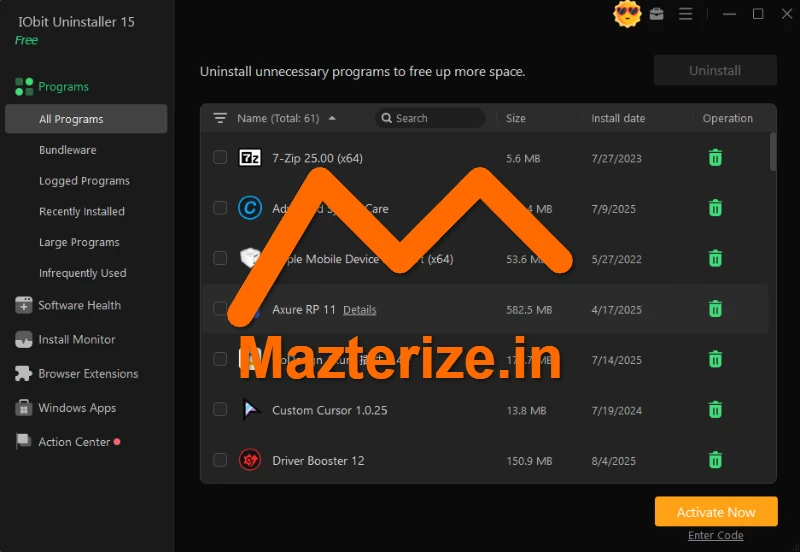 iobit uninstaller 15 pro key 2025