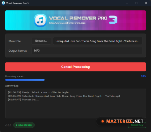 Vocal Remover Pro Software v3.0.0 Download Vocal Remover Pro Software screenshot